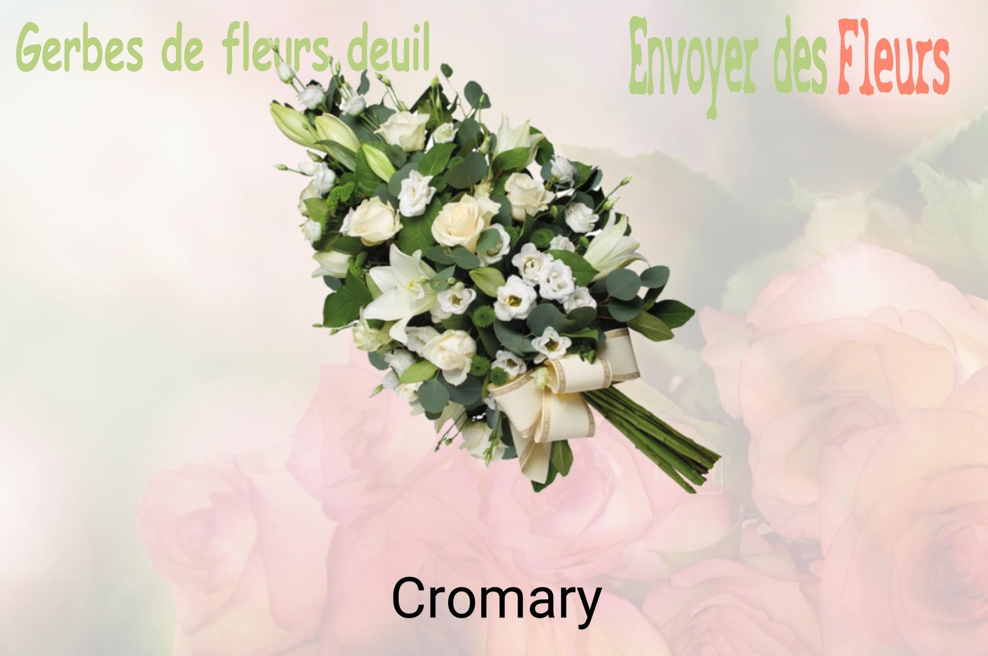 Gerbe de fleurs de deuil livrée à Cromary